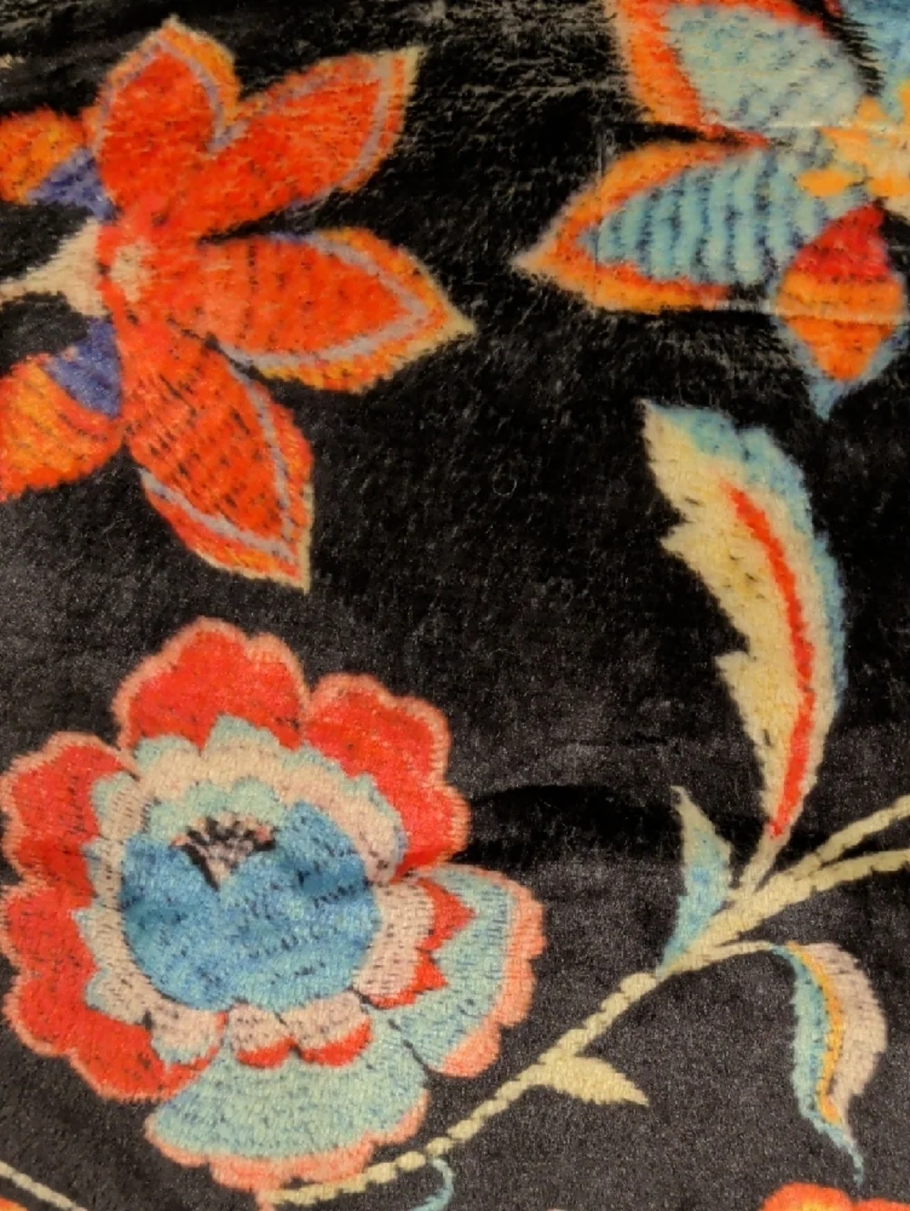 Johnny Was Biya Sherpa Hooded Jacket Soft Fleece Colorful Flowers Oversized Sz L - Picture 4 of 12